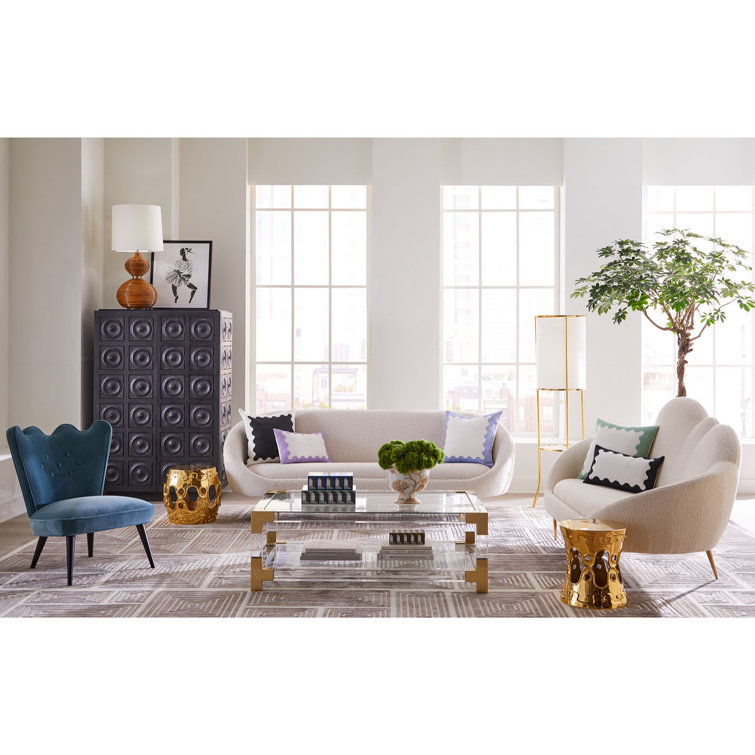 Venice Twilight Velvet Ripple Slipper Accent Chair