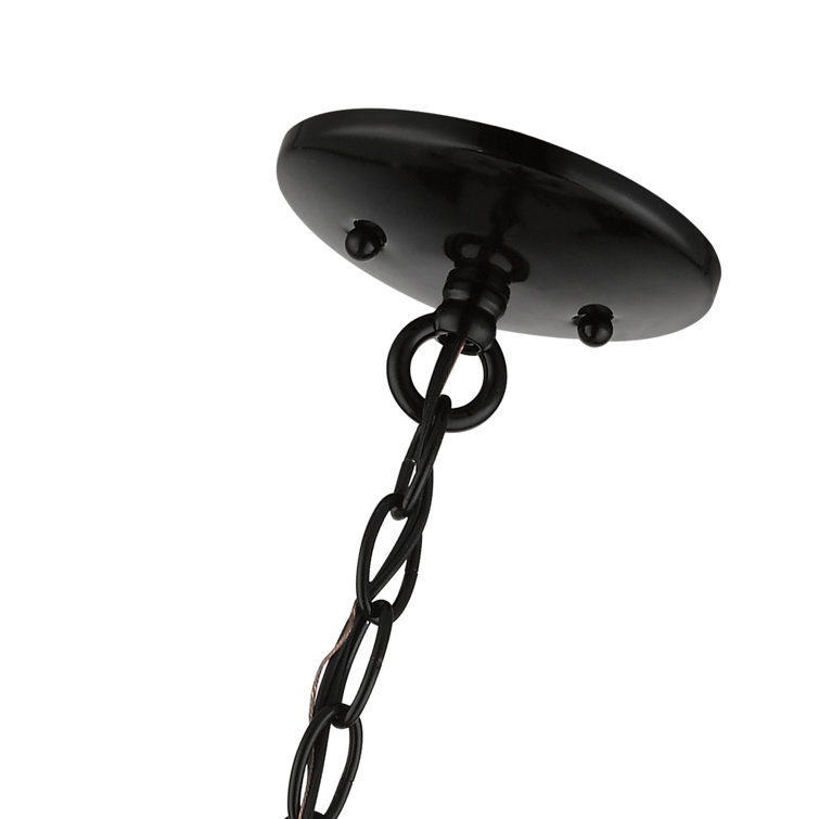 Elegant Katarina 5-Light Chandelier in Shiny Black with Chrome Accents