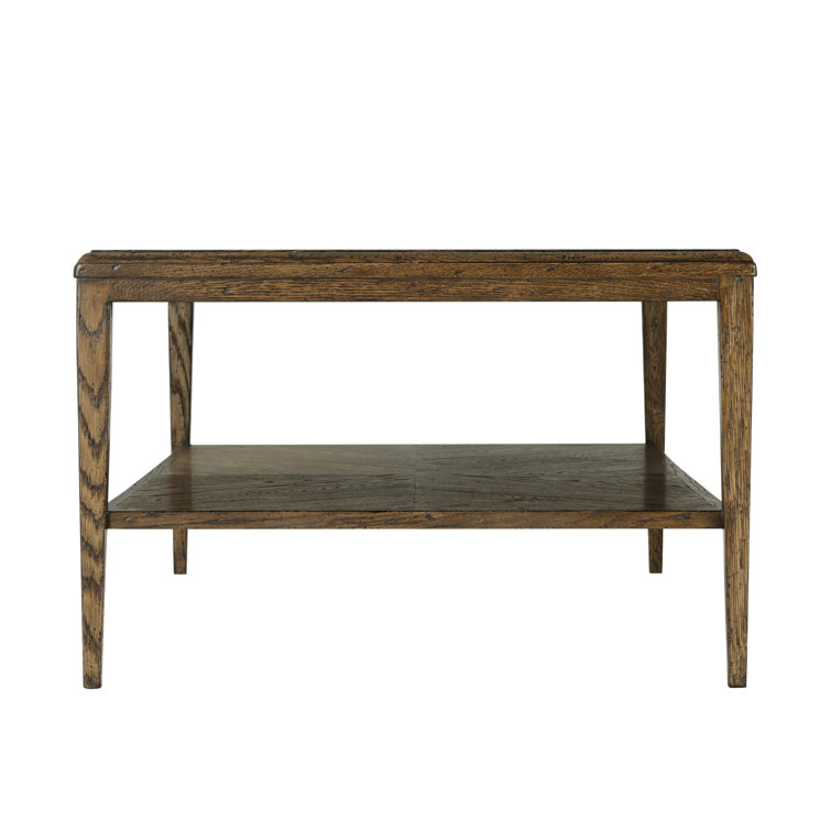 Dusk Concentric Parquetry Oak Coffee Table with Storage Shelf