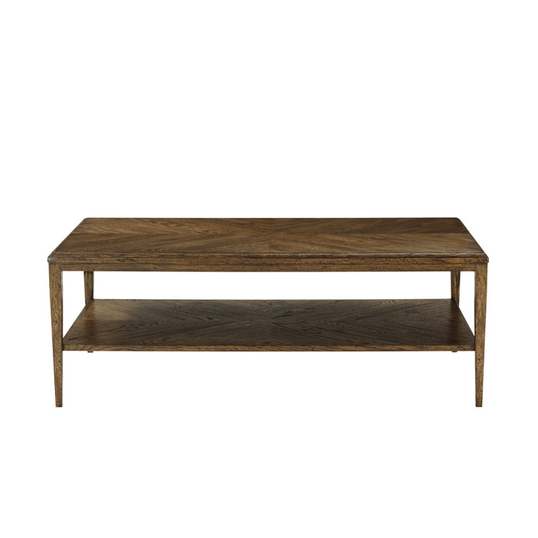 Dusk Concentric Parquetry Oak Coffee Table with Storage Shelf