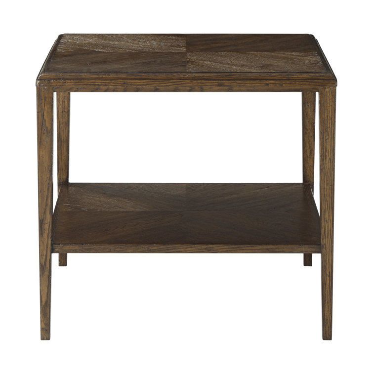 Dusk Oak Parquetry Patterned Square Side Table