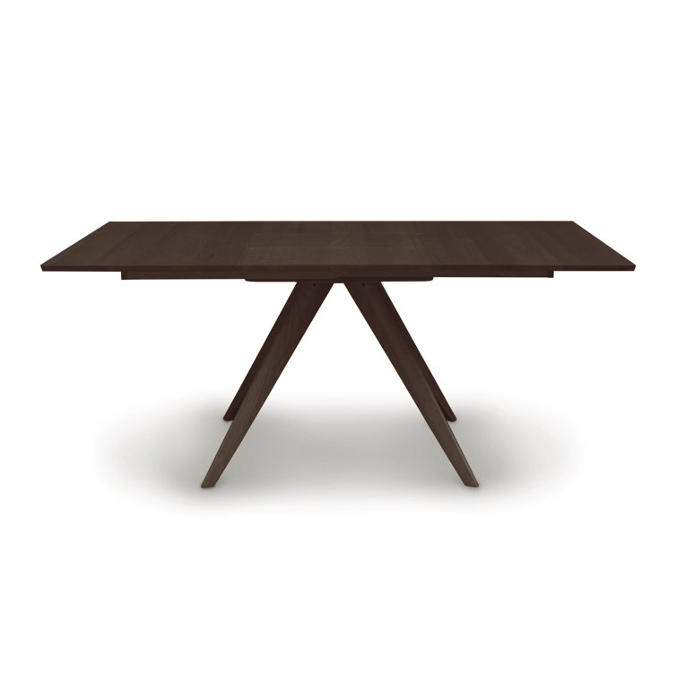 Catalina Mid-Century Modern Smoke Cherry Wood Extendable Dining Table