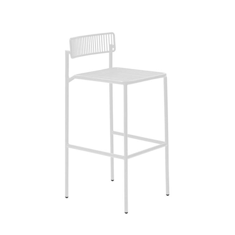 Minimalist White Galvanized Iron 26" Indoor/Outdoor Bar Stool