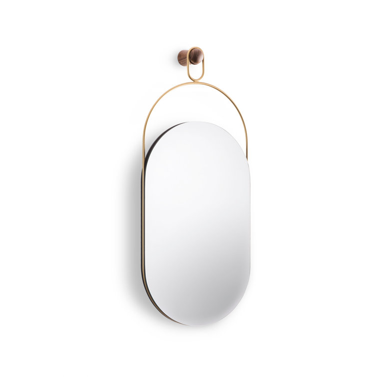 Gold Oval Metal Framed Bathroom Vanity Mirror