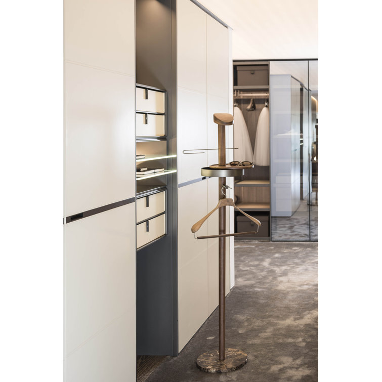 Black Ash Freestanding Valet Stand with Shelf
