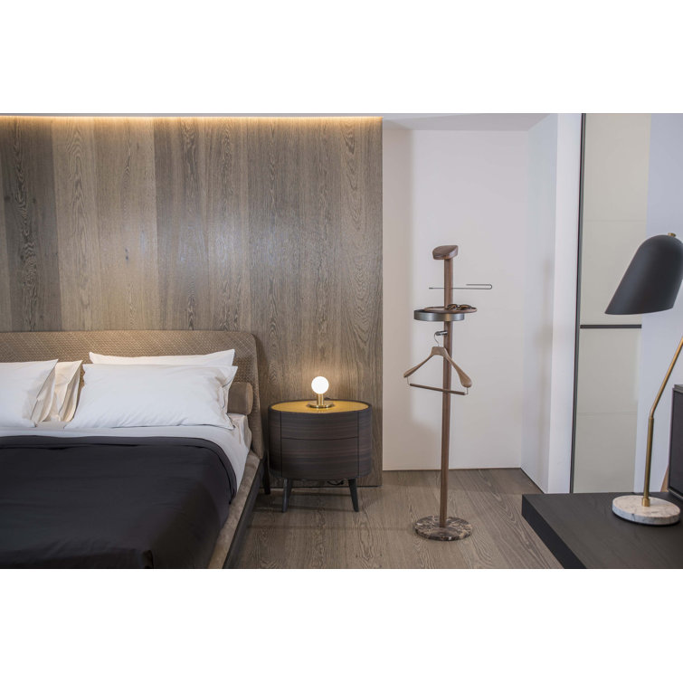 Black Ash Freestanding Valet Stand with Shelf