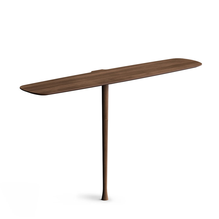 Unica Black Walnut Oval Pedestal Console Table