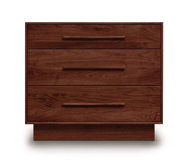 Cognac Cherry 3-Drawer Horizontal Dresser with Soft Close