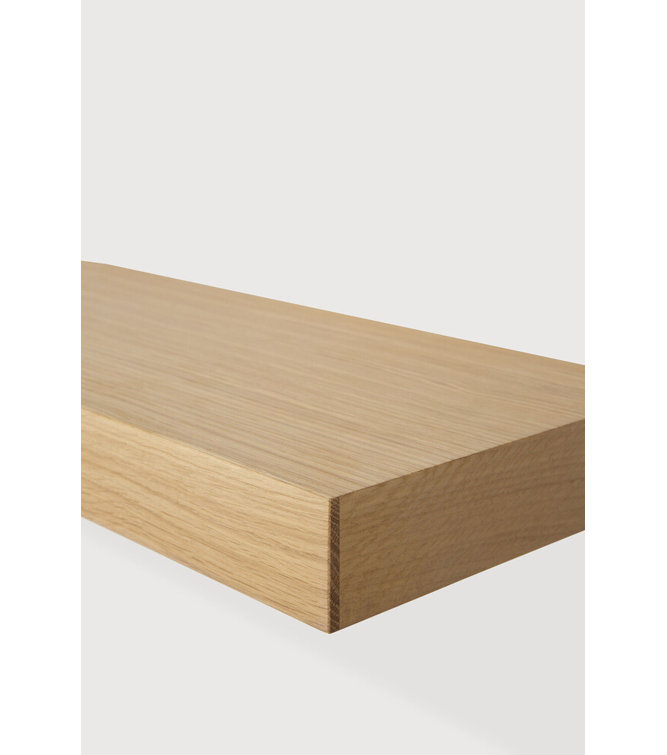 Natural Oak Rectangular Floating Wall Shelf