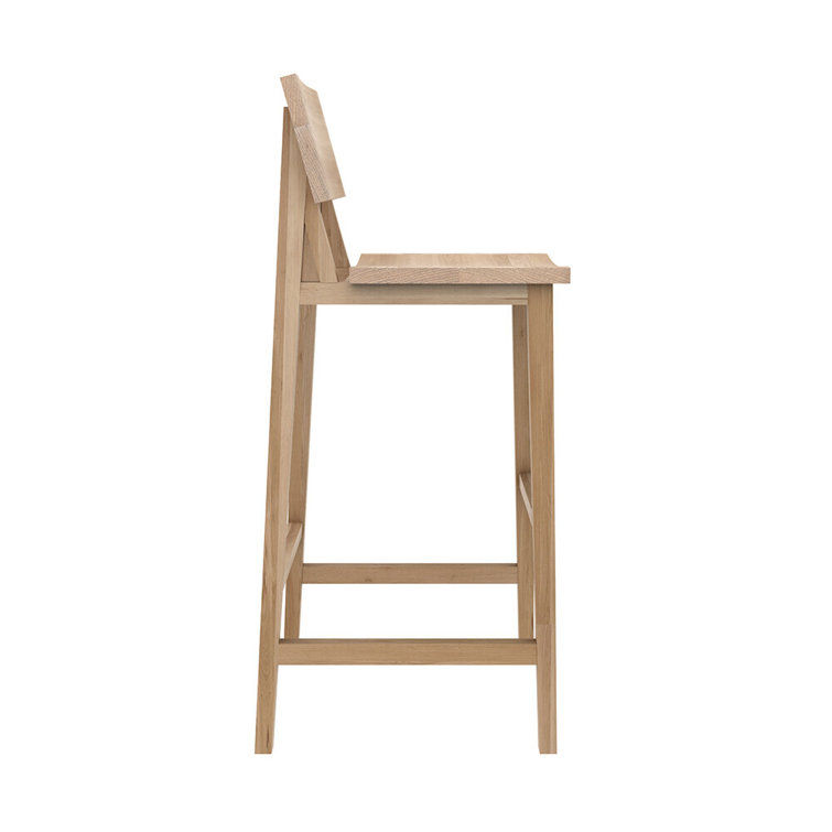 Ethnicraft N4 Varnished Oak 31.5" Bar Stool by Nathan Yong