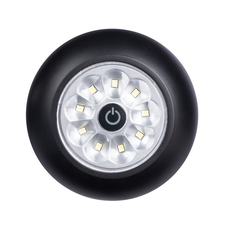 Black Battery-Powered LED Flood Puck Light