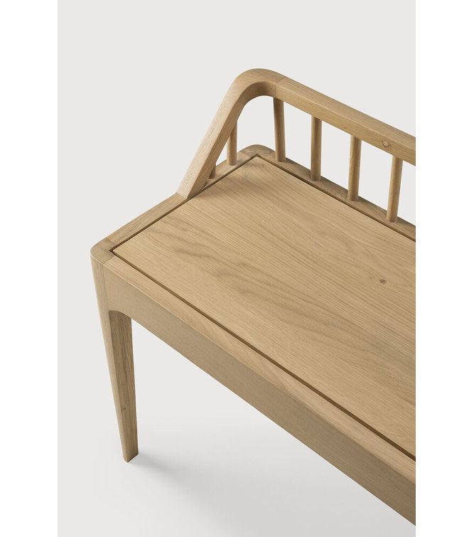 Natural Oak Spindle Back Bedroom Bench