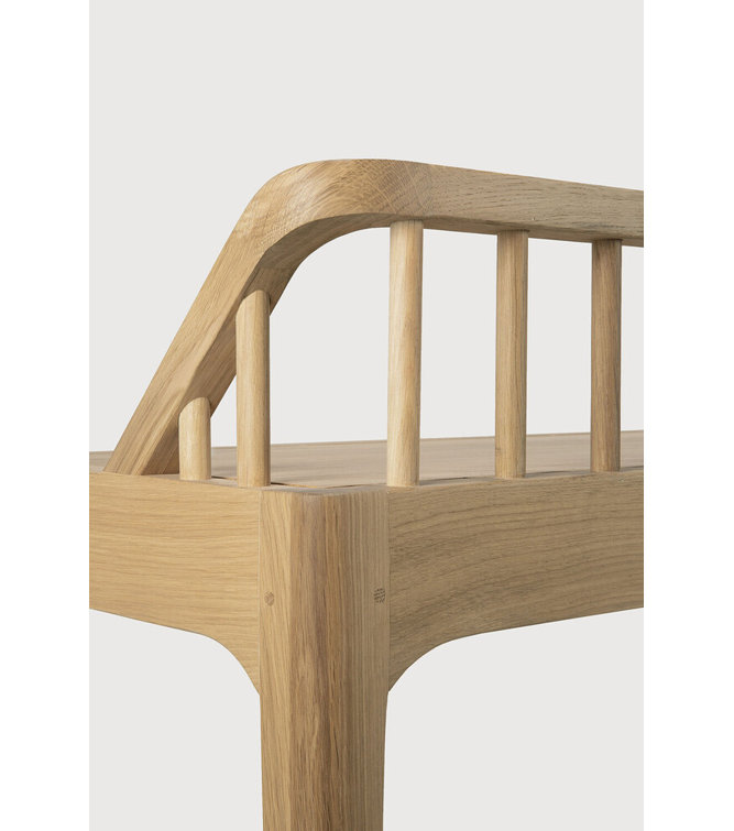 Natural Oak Spindle Back Bedroom Bench