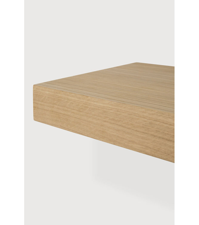 Natural Oak Rectangular Floating Wall Shelf