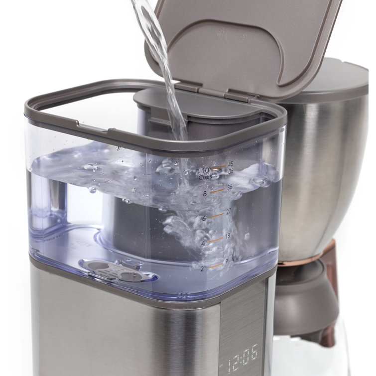 Stainless Steel 10-Cup Programmable Drip Coffee Maker with Grinder