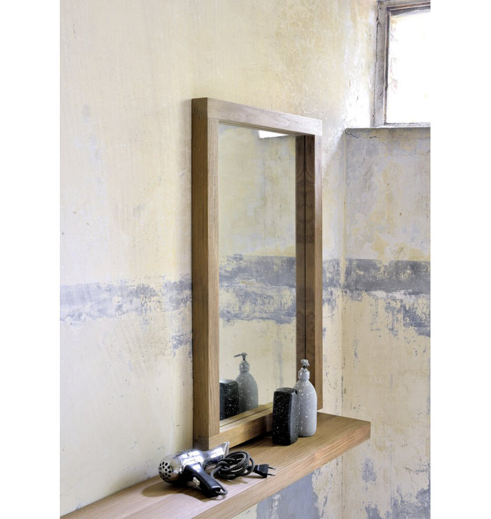 Natural Oak Rectangular Floating Wall Shelf