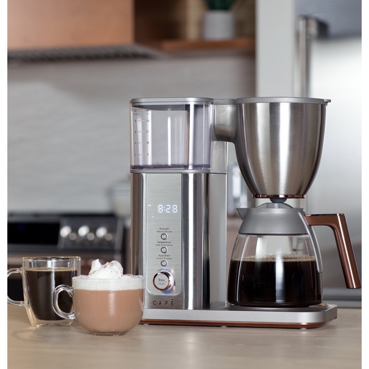 Stainless Steel 10-Cup Programmable Drip Coffee Maker with Grinder