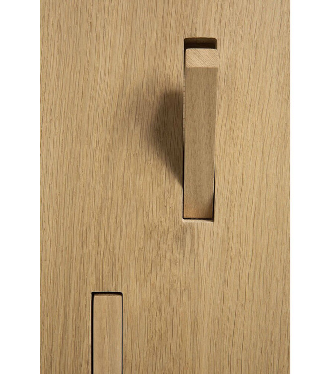 Solid Oak Minimalist 5-Hook Wall Mounted Coat Rack