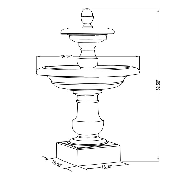 Copper Bronze Cast Stone Weather Resistant Floor Fountain