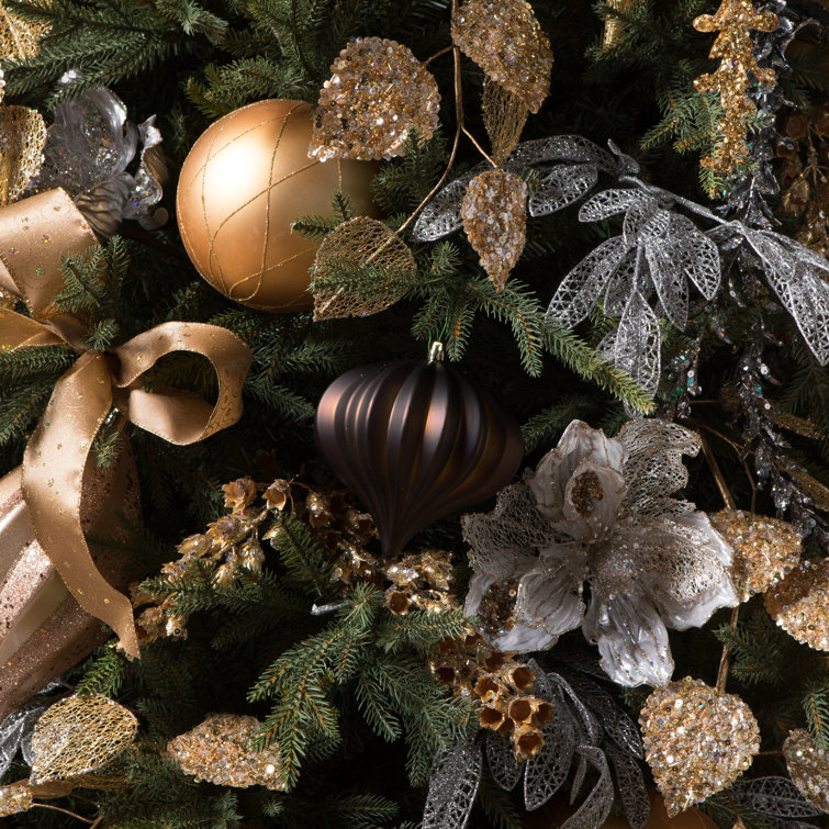 Pewter Shiny Shatterproof Plastic Onion Christmas Ornaments, Set of 3