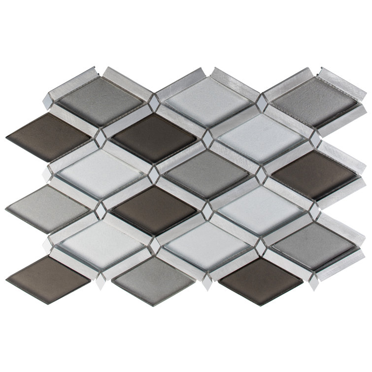 Geom Polished Gray Diamond Mosaic Tile for Kitchen and Bathroom