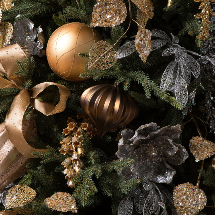 Pewter Shiny Shatterproof Plastic Onion Christmas Ornaments, Set of 3