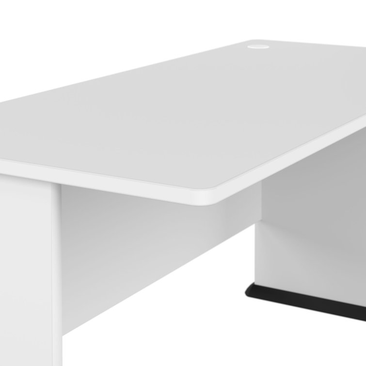 White Engineered Wood 60-Inch Gaming Desk