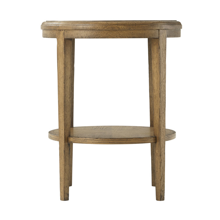 Dawn Oak Two-Tiered Round Side Table