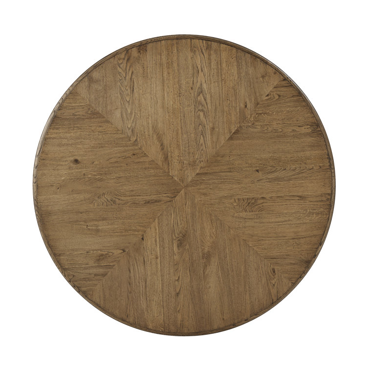 Nova Dawn Round Oak Cocktail Table with Tiered Storage
