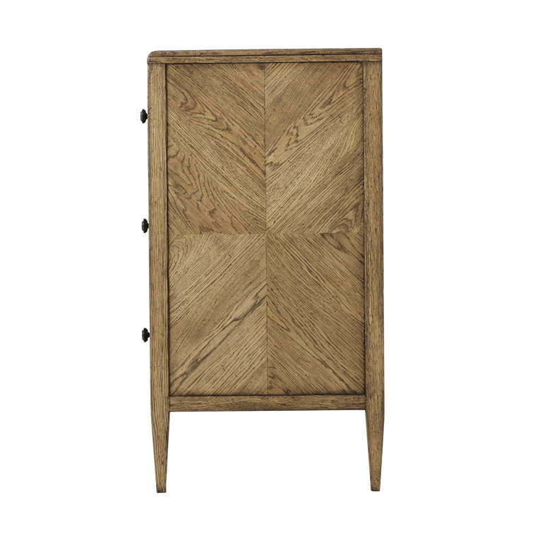 Dawn Oak 3-Drawer Dresser with Bronze Knobs