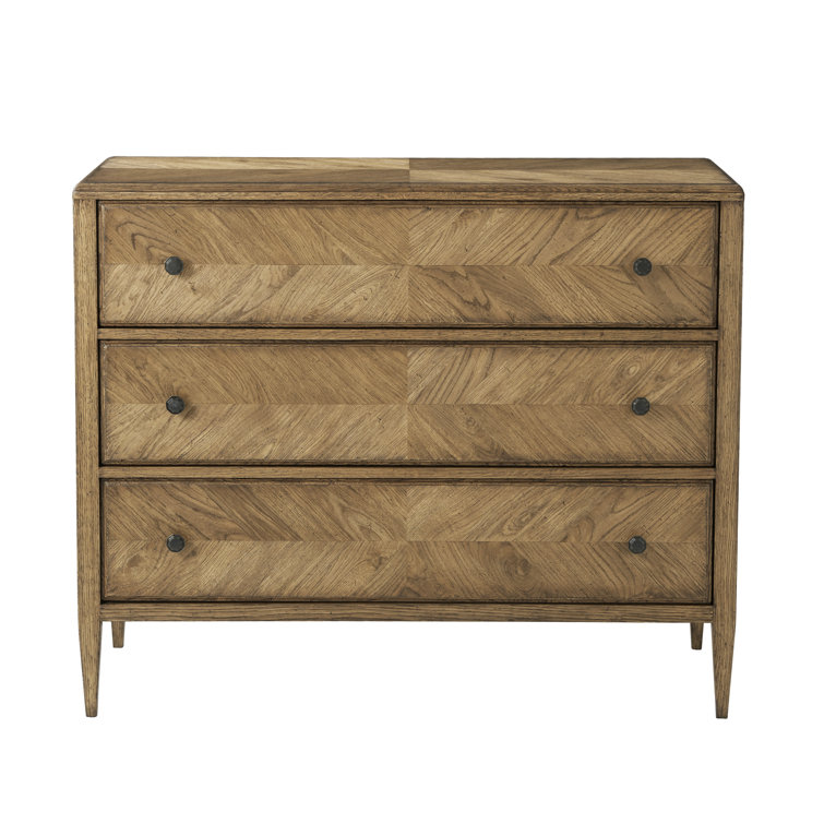 Dawn Oak 3-Drawer Dresser with Bronze Knobs