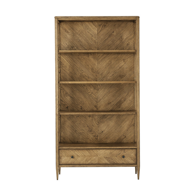Dawn Finish Oak Veneer Herringbone Bookcase