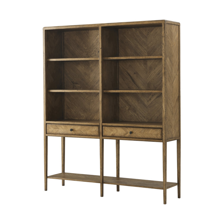 Dawn Herringbone Oak and Veneer Nova Storage Bookcase