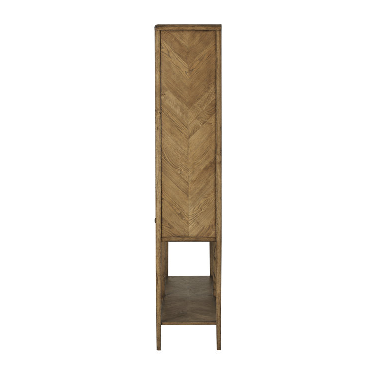 Dawn Herringbone Oak and Veneer Nova Storage Bookcase