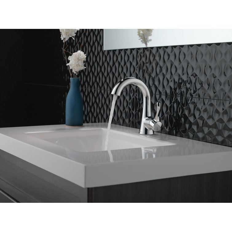 Esato Chrome Single Hole Bathroom Faucet with Drain Assembly