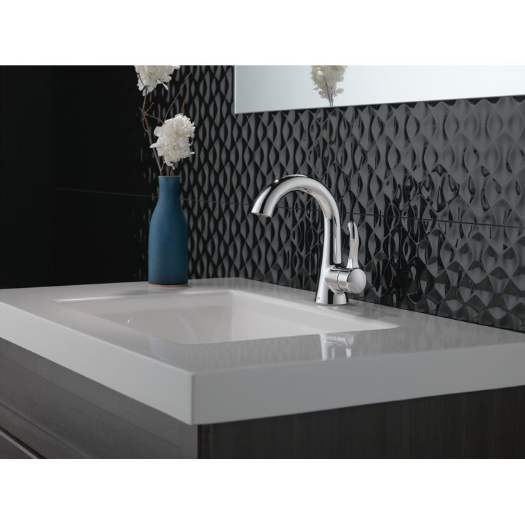 Esato Chrome Single Hole Bathroom Faucet with Drain Assembly