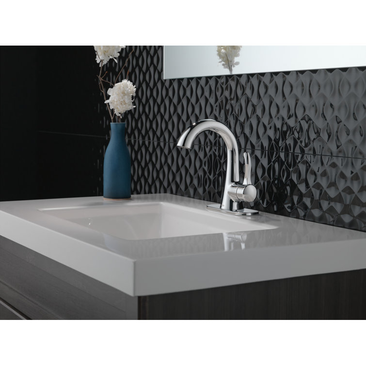 Esato Chrome Single Hole Bathroom Faucet with Drain Assembly