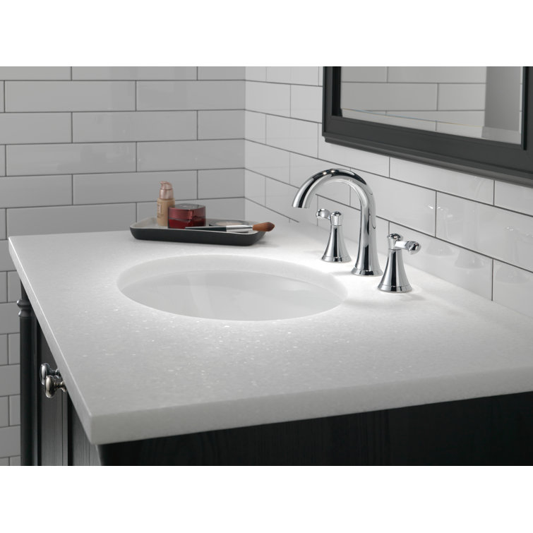 Esato Chrome Widespread 2-Handle Bathroom Faucet with Drain Assembly