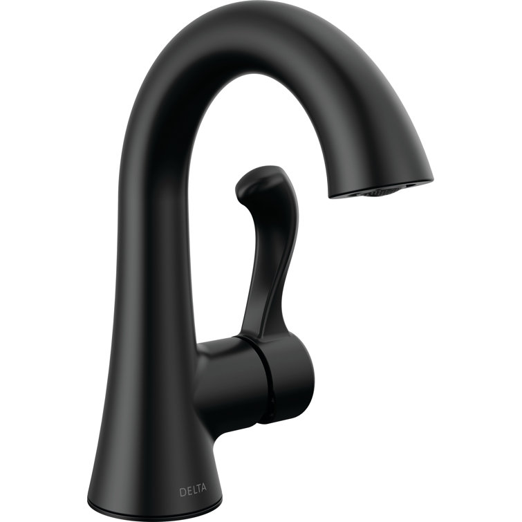 Esato Matte Black Single Handle Bathroom Faucet with Drain Assembly