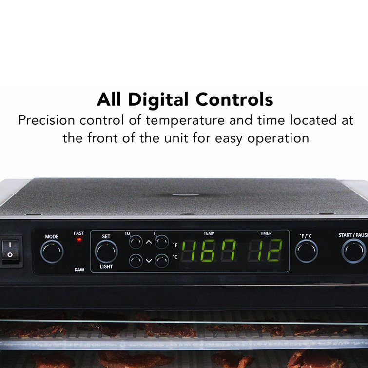 Black 11-Tray Digital Food Dehydrator with Adjustable Thermostat