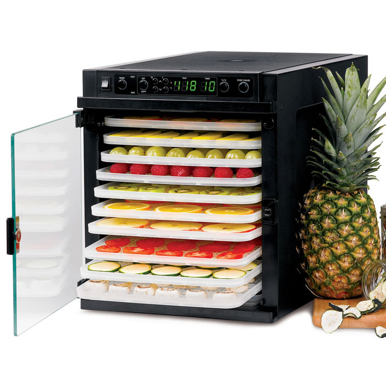 Black 11-Tray Digital Food Dehydrator with Adjustable Thermostat