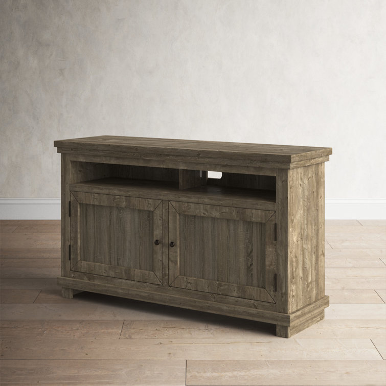 Willow Weathered Gray 54" Rustic Pine Console with Cabinet