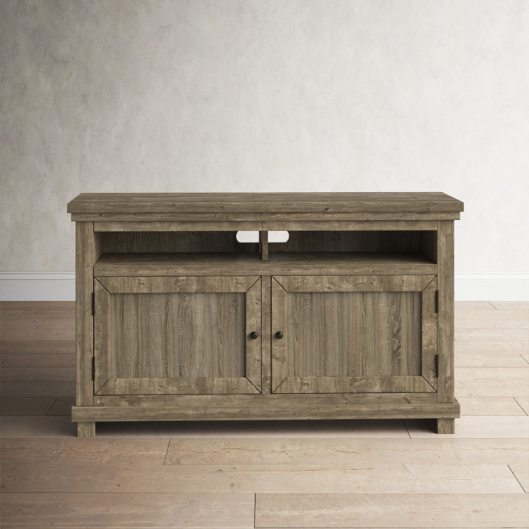 Willow Weathered Gray 54" Rustic Pine Console with Cabinet