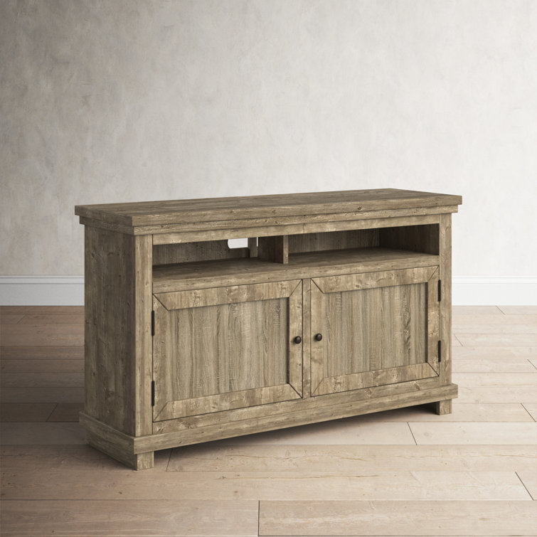 Willow Weathered Gray 54" Rustic Pine Console with Cabinet