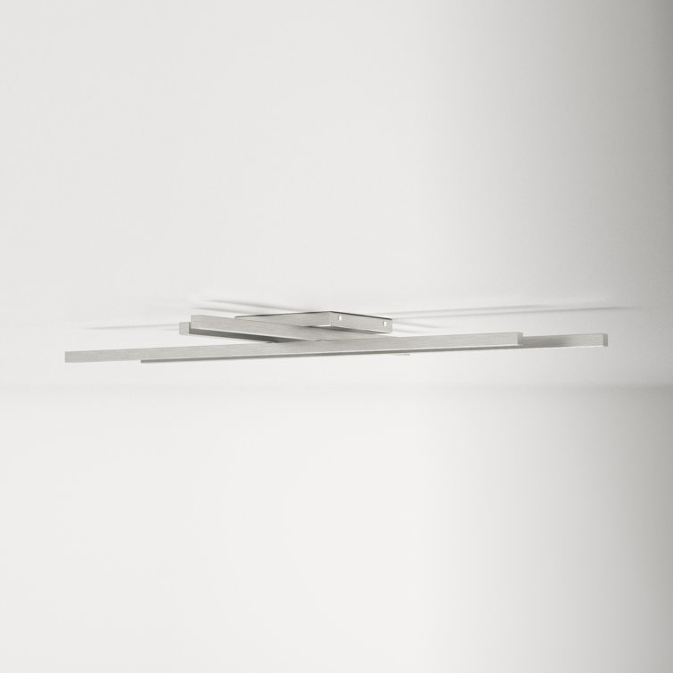 Parallax 42" Chrome LED Flush Mount with White Shade