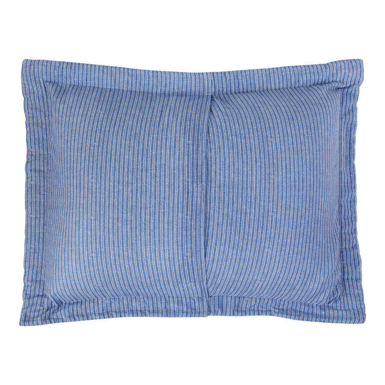 King Blue Cotton Reversible Patchwork Quilt Set