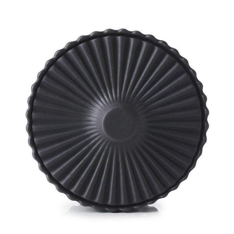 Elegant Black Ceramic Sugar Bowl with Lid