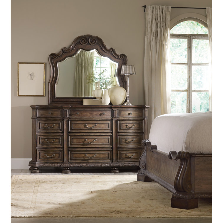 Traditional Walnut 12-Drawer Dresser with Dovetail Detail