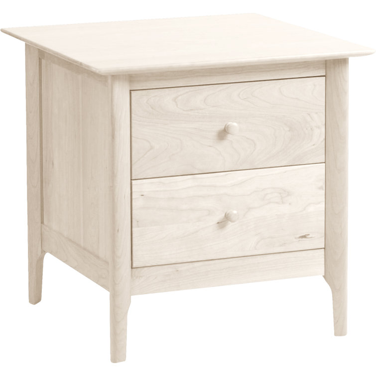 Sarah 24" Smoke Cherry Solid Wood 2-Drawer Nightstand
