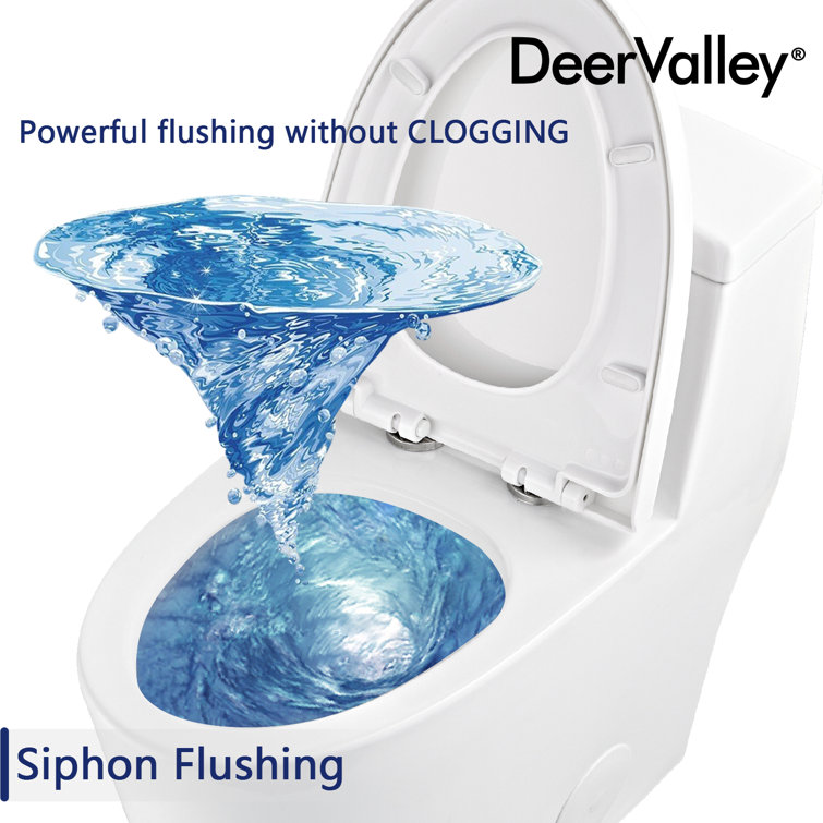 White Elongated Dual-Flush One-Piece Toilet with Silver Button